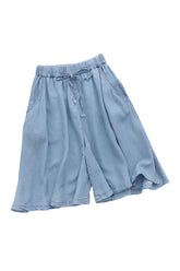 High Waist Blue Shorts